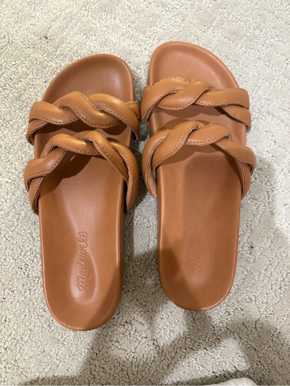 Madewell Braided Double-Strap Slide Sandals - Tan
